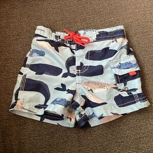 Carter’s Whale Print Swim Trunks Size 12M